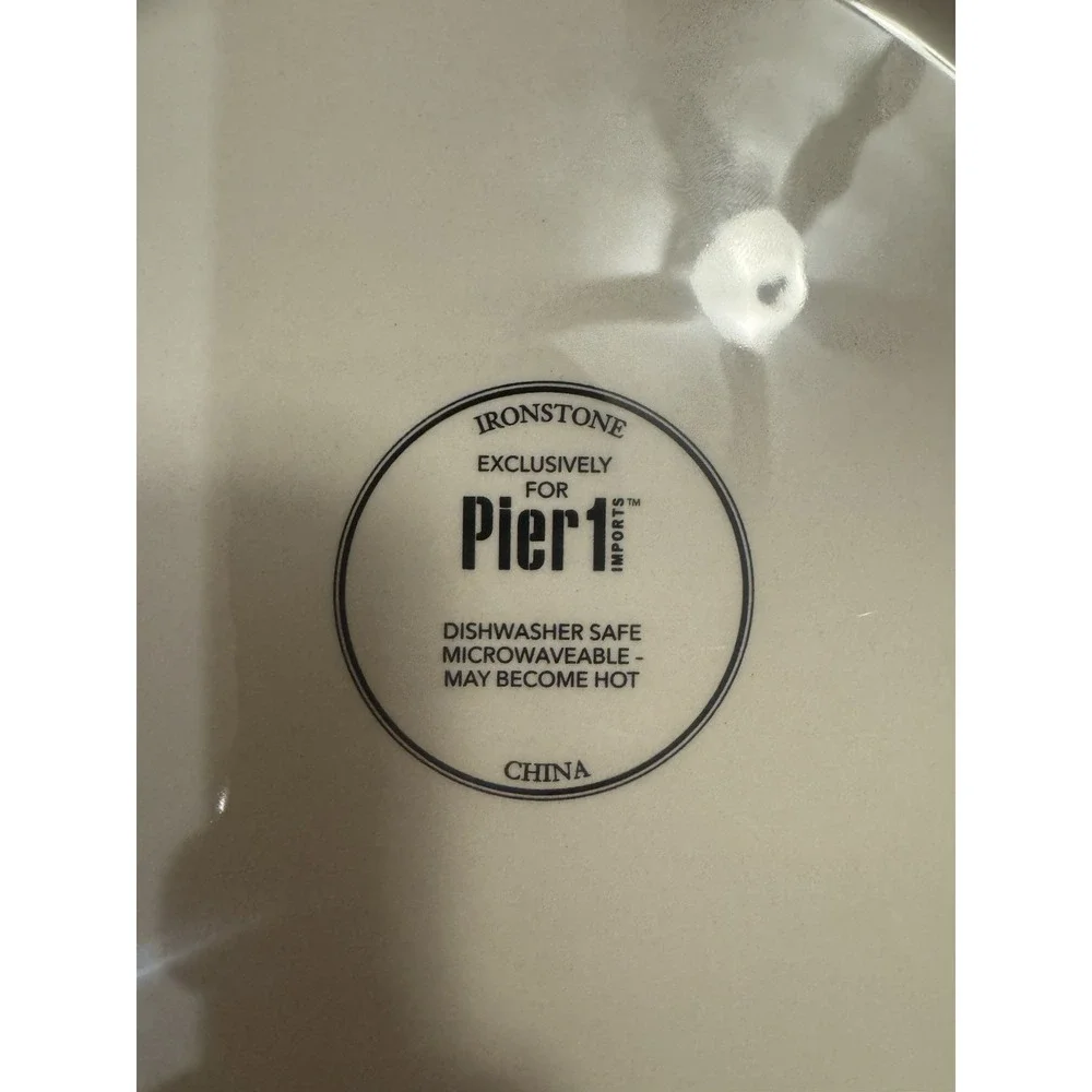 Pier 1 Imports Ironstone Geometric Round Plates Multicolor Set of 3, 8.75